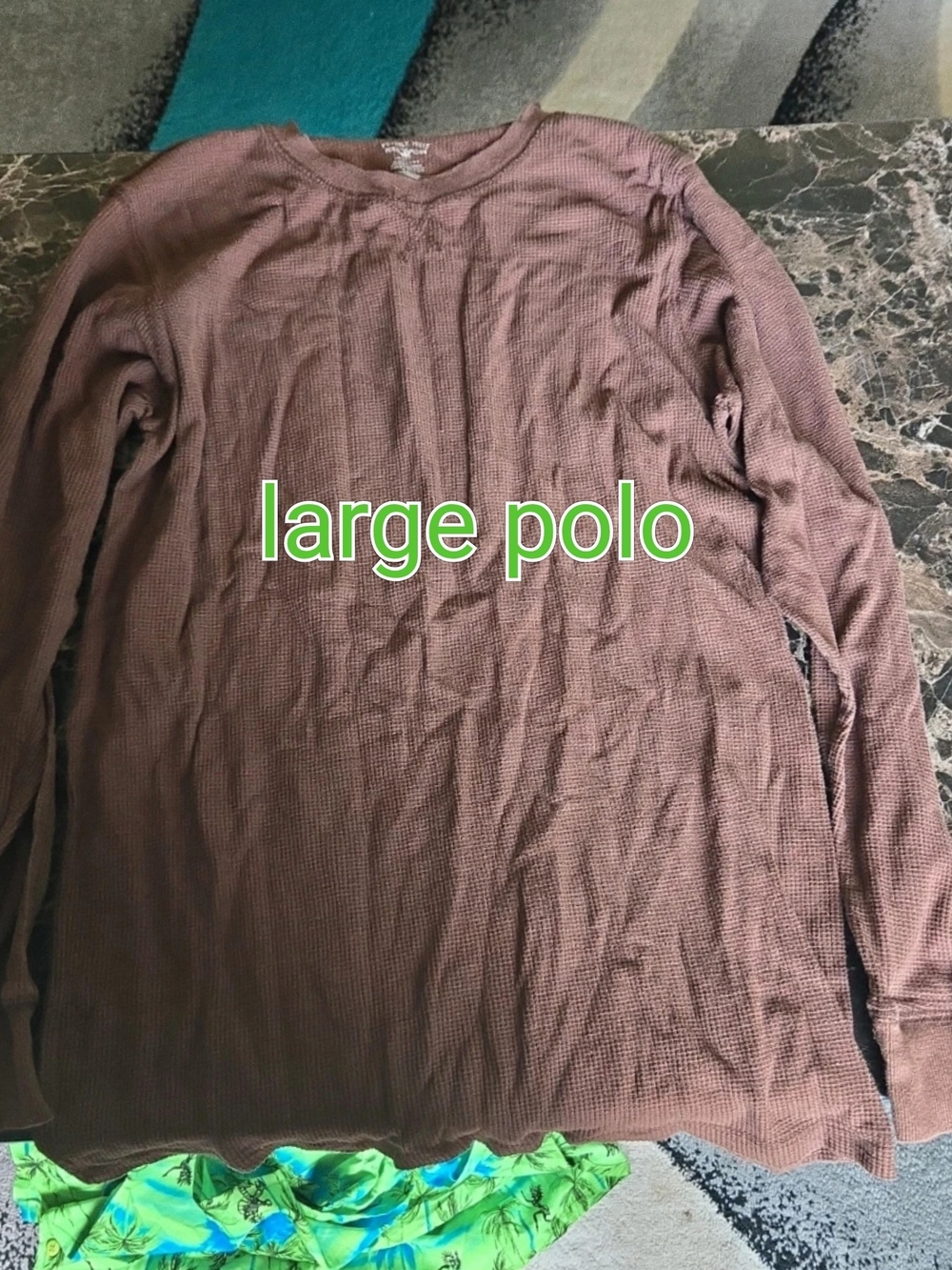 Polo by Ralph Lauren Men's Long Sleeve Waffle Crew - Brown